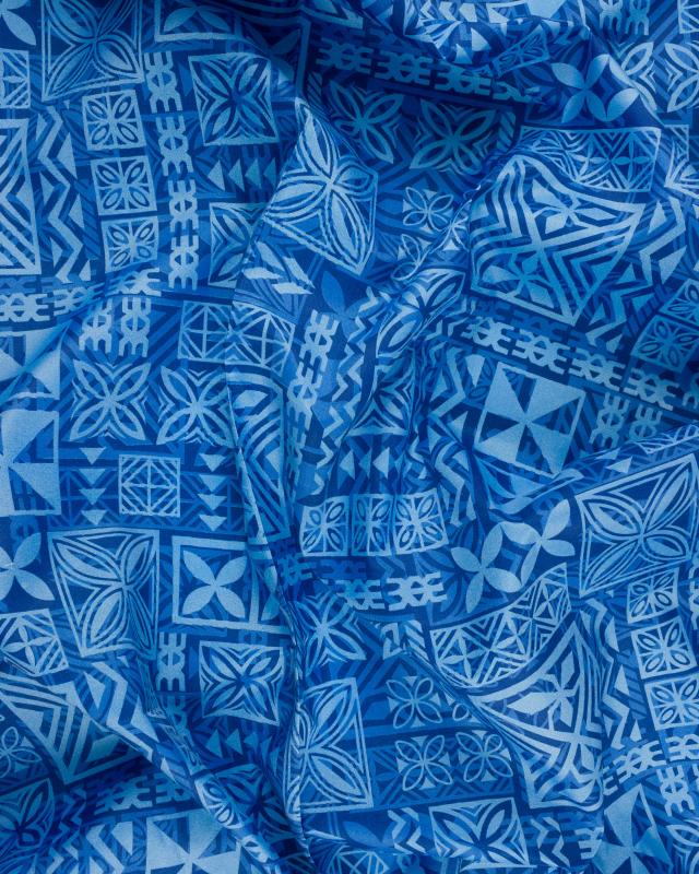 Tissu Polynésien TANE Bleu - Tissushop